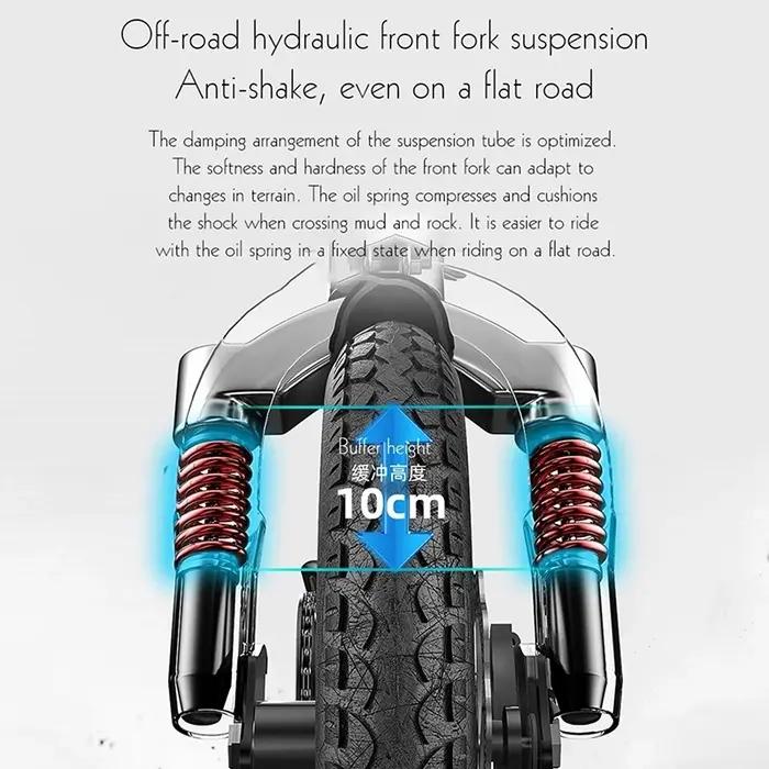 Vélo Électrique Pliable Homme Adulte 2 Sièges Puissance 400W Tension 48V Plaçable Pour Famille Occasions Spéciales Sorties Nature Visites Ville