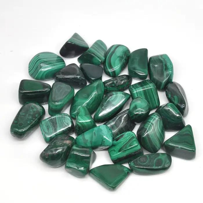 Pierres naturelles en Malachite, cristaux de guérison en vrac, véritable pierre précieuse polie Reik