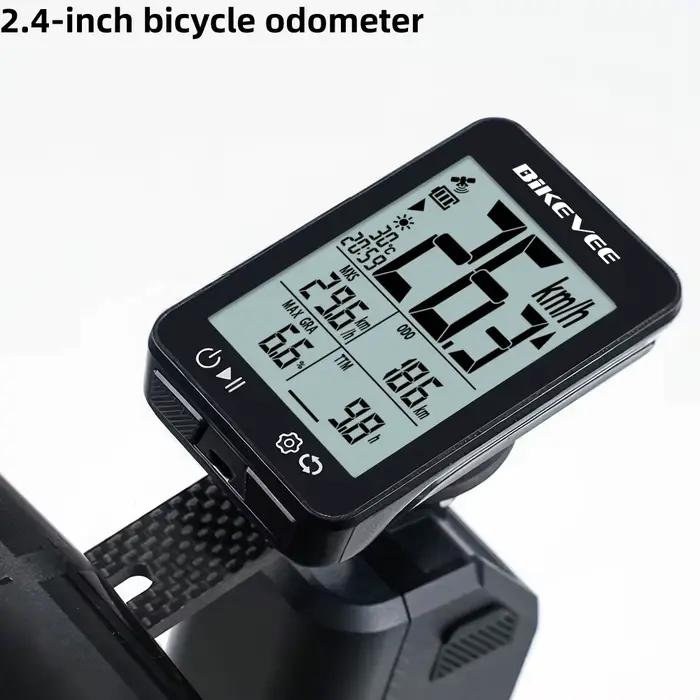 Ordinateur de vélo GPS sans fil écran LCD 2.4 pouces compteur de vitesse odomètre rétro-éclairage automatique support pour cyclisme professionnel et débutant