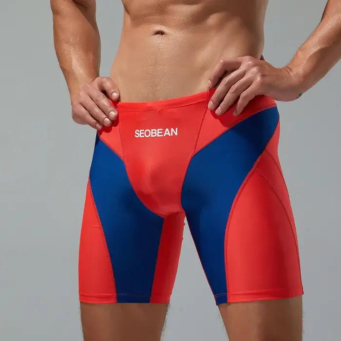Seobean-Pantalon de natation multicolore pour homme, vêtement de plage à trois voies, nouvelle colle