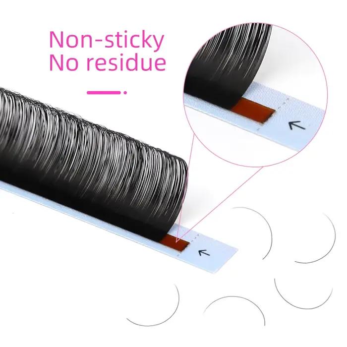 Rujade 5 cas / lot faux extensions de cils noir russe rouleau soie cils réguliers classiques extensi