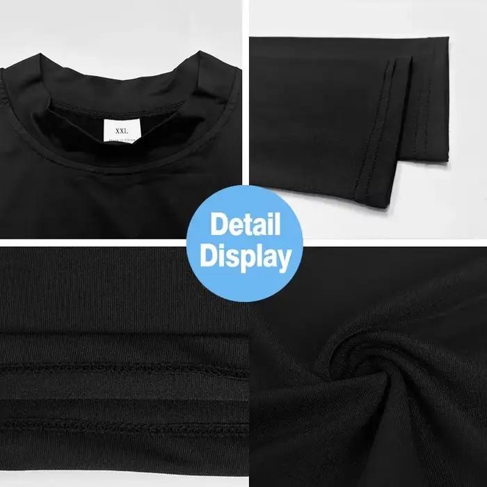 Hommes course T-shirts Compression à manches longues Sport chemises Fitness serré entraînement Joggi
