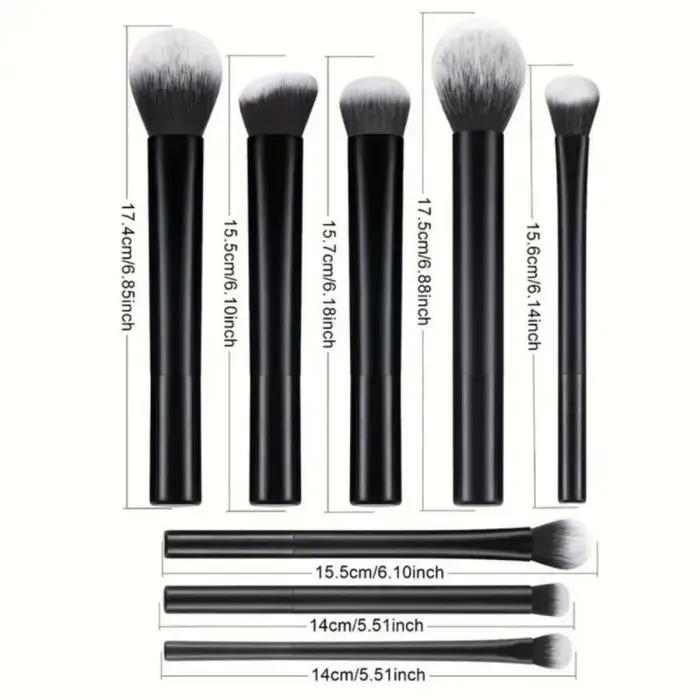 Ensemble de pinceaux de maquillage noirs multifonctionnels, 9 pièces, avec 1 œuf de beauté, poils so