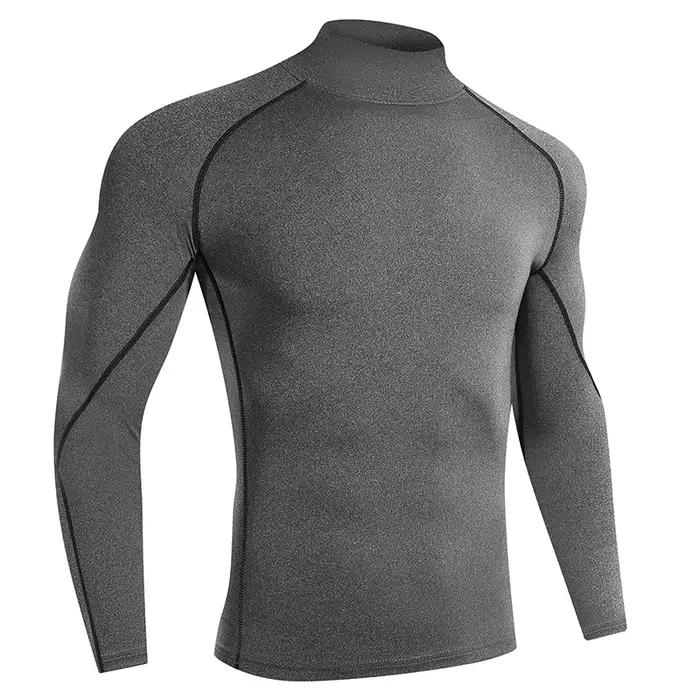 Hommes course T-Shirt séchage rapide musculation Sport chemise à manches longues haut de Compression