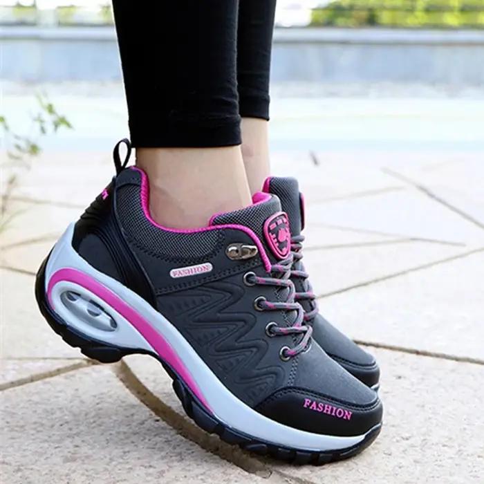 Baskets plateforme femme sport randonnée - Chaussures mode antidérapantes running décontractées outdoor