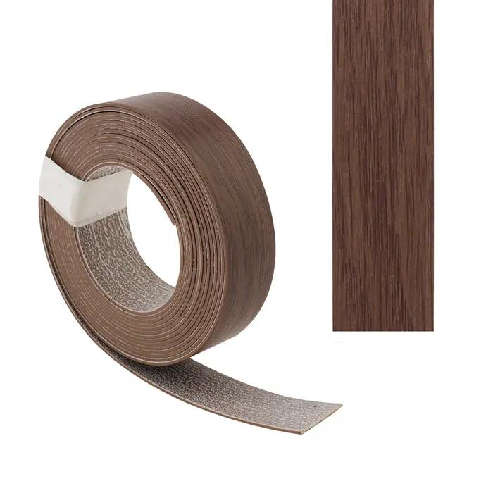 Bordure adhésive thermofusible en PVC, grain de bois foncé, 3M 7.6M 15.2M, bordure de placage pré-co