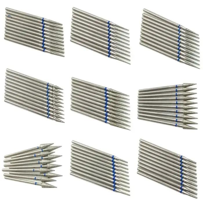 10 pièces ensemble diamant foret à ongles rotatif fraises électriques pour pédicure manucure fichier