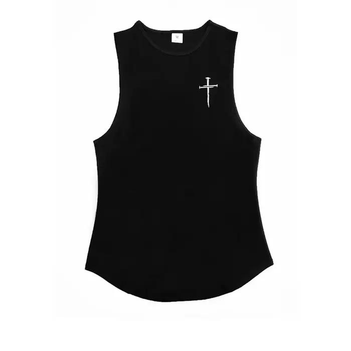 Vêtements de sport personnalisés imprimés croisés pour hommes, chemise sans manches pour entraînemen