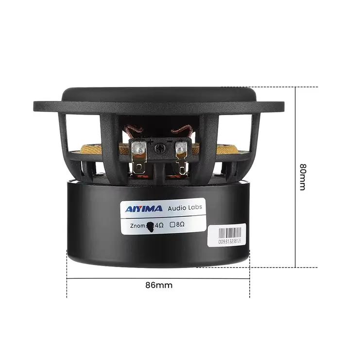 AIYIMA 1 pièces 4 pouces caisson de basses haut-parleurs 4/8 Ohm 80W HiFi basse Audio bassin en fibr