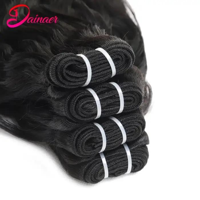 Extensions de cheveux humains vierges indiens, faisceaux de vague naturelle, peuvent être tehonneur,