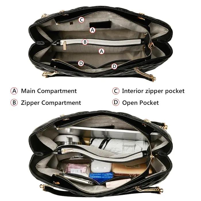 FOXER femmes mode matelassé sac à bandoulière femme classique sous les bras sac Vintage dame Simple