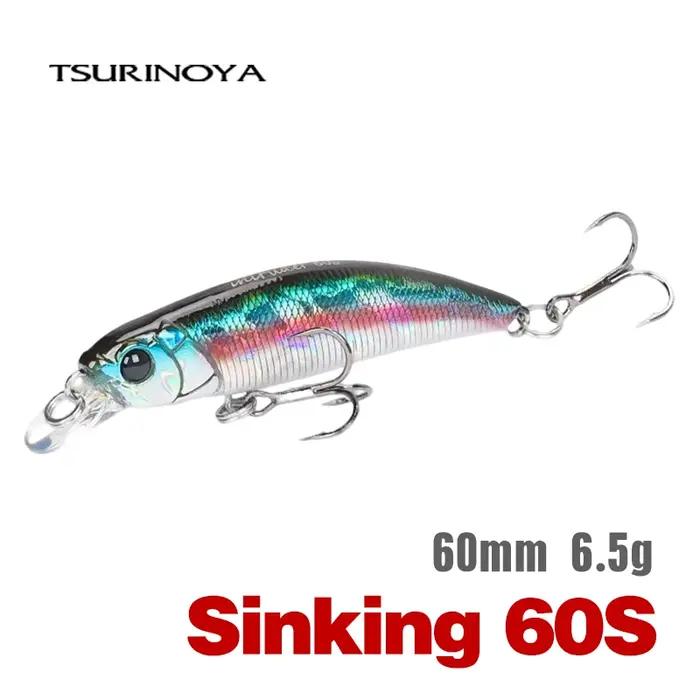 Leurre de pêche TSURINOYA 60S pour truite et brochet, leurre coulant 60mm 6.5g, Jerkbait Wobbler pour pêcheurs occasionnels et passionnés
