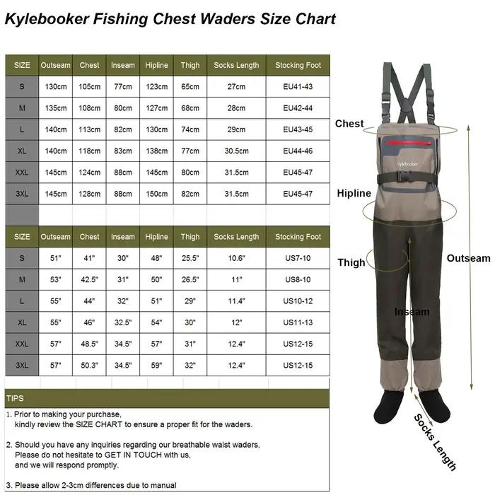 Wader de poitrine léger imperméable respirant pour homme, pêche à la mouche, Wrough Stocking Foot