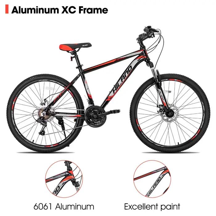 Hiland VTT, multi-pokes, transmission Shimano 21 vitesses, cadre en aluminium, roues de 26 pouces, v