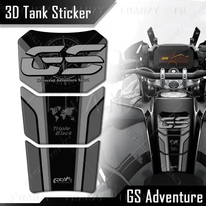Autocollant de protection 3D pour réservoir de moto, Triple noir, 40 ans, pour R1200GS ADV R1250GS R
