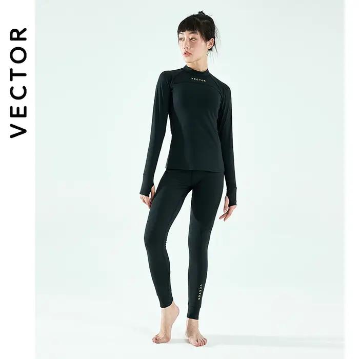 VECTOR femmes Ultra doux hiver séchage rapide Base superposition ensemble microfibre polaire sous-vê