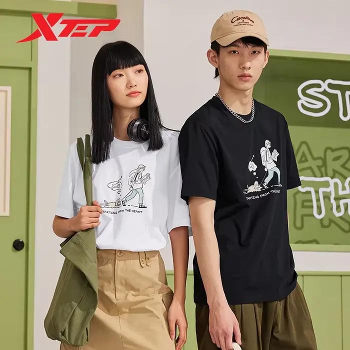 T-shirt Xtep tricoté homme femme - Sweat court mode été sport doux confortable loisirs