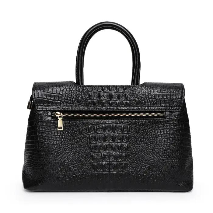 Nouveau sac à main haut de gamme pour femmes avec motif crocodile en peau de vache porte-documents d