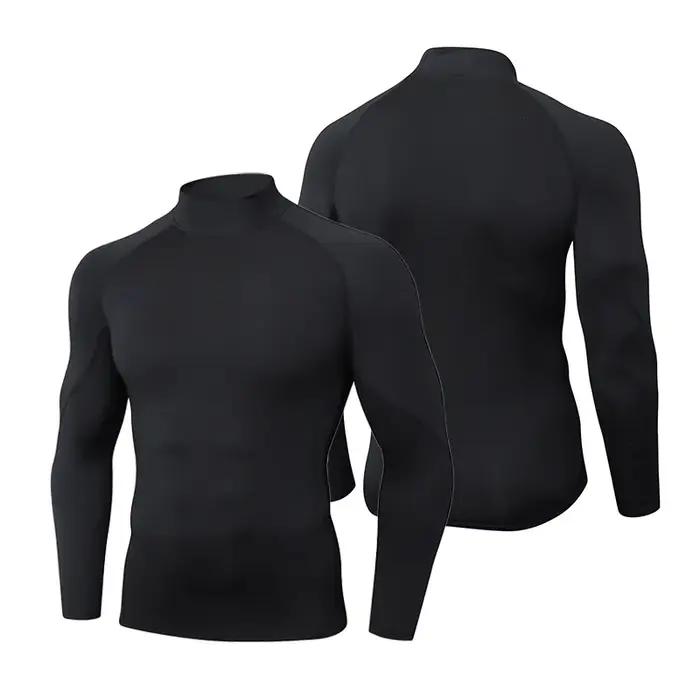 Chemise de Compression pour hommes, vêtements de cyclisme, chemise chaude à bascule, T-Shirt de Comp