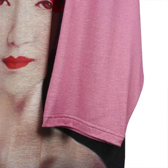 TOP-YAMAMOTO japonais design original noir à manches longues lin col rond imprimé T-shirt foncé mino