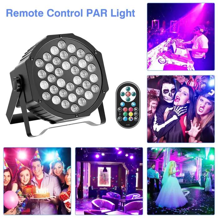 U'King 2 pièces lumière de fête Par lumière 36 LED RGB DMX effet de scène éclairage scène plat Par é