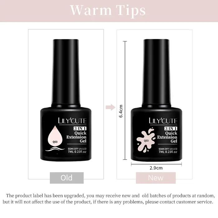 LILYCUTE 7ML Extension rapide Gel pour ongles Vernis Semi Permanent acrylique cristal blanc clair Nu