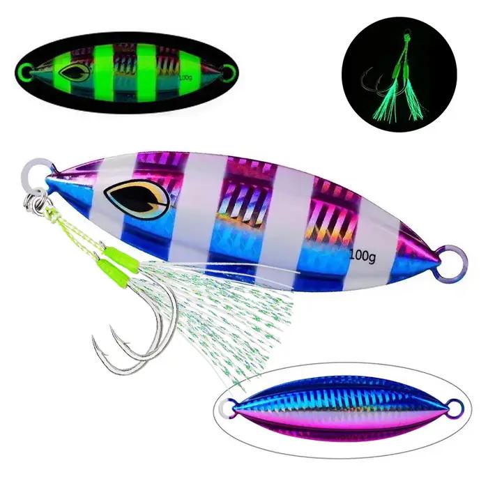 1 pièces haute qualité métal nuit lueur lente gabarit leurre de pêche 40g 60g-200g éviers rapidement
