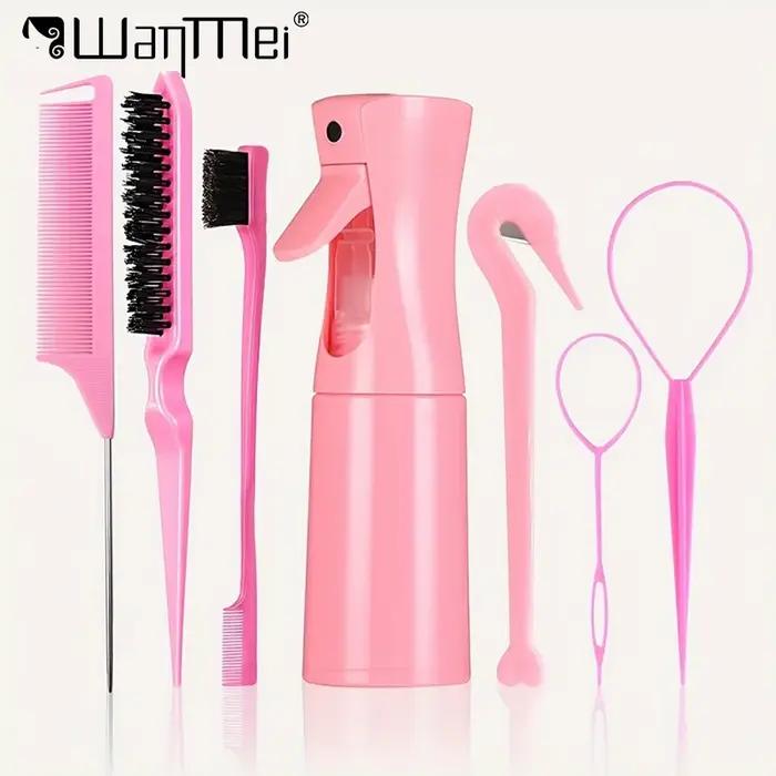 7 pièces/ensemble accessoires de beauté des cheveux poils queue de Rat bord peigne brosse à sourcils