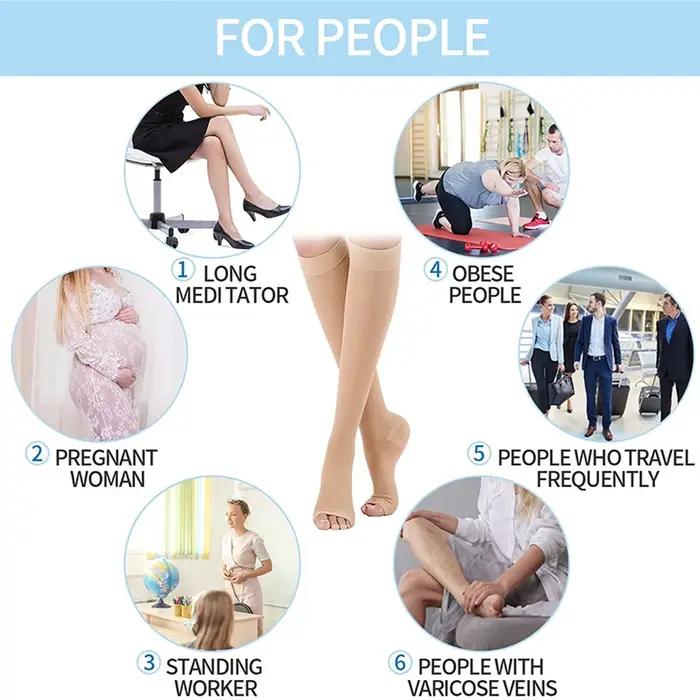 Chaussettes de Compression S-XXL médicales pour prévenir les varices, tuyau de soutien sans orteils