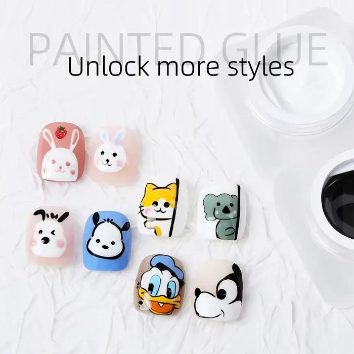 5ml Nail Art peinture UV Gel vernis noir blanc couleurs 3D fleur dessin tremper LED peinture Liner C