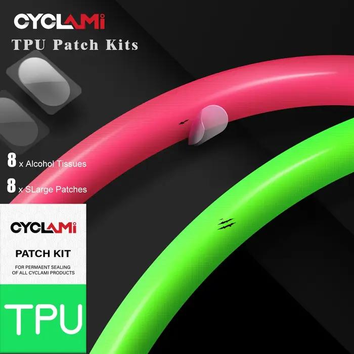 CYCLAMI Kit de Réparation d'outils de Patch de Patch de Pneu de Chambre à air de vélo 8 pièces Route