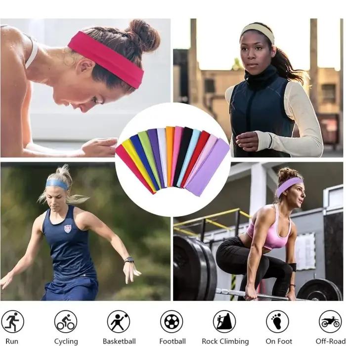 Bande de cheveux élastique bandeaux de mode couleur unie tricoté sport course Fitness Yoga bandes de