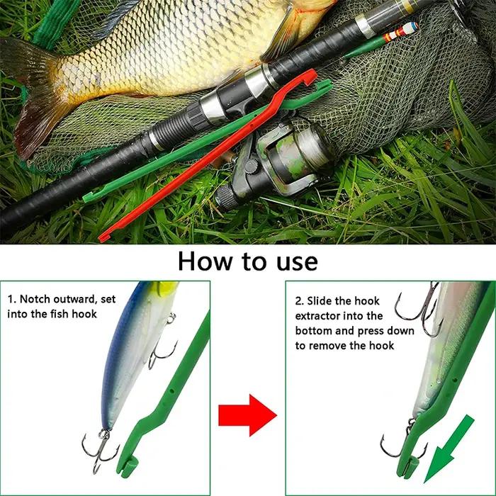 Outil de retrait d'hameçon, dégorgeoir de pêche en plastique, extracteur de décrochage Portable, fou