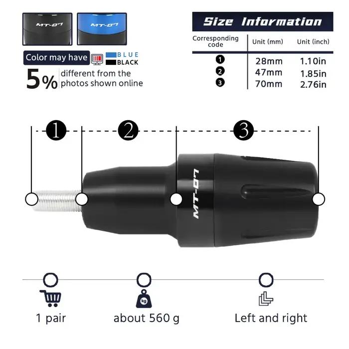 Protecteur de cadre coulissant pour YAMAHA MT07 2014 – 2025 FZ07 Tracer 700/GT 7, accessoires de mot