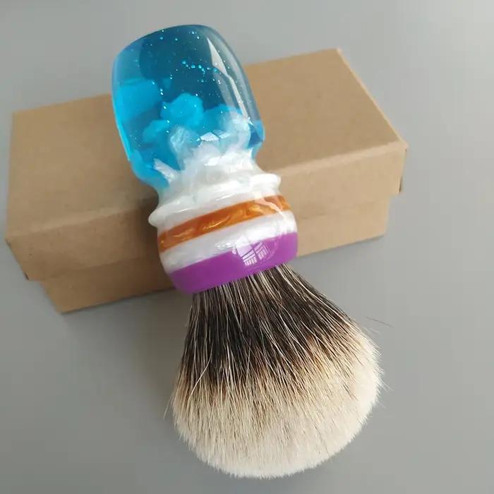 Dscosmetic Coral Manchurian deux brosses à raser en poils de blaireau avec manche en résine pour le