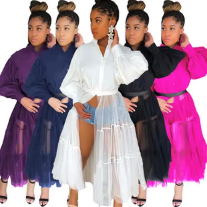 Robe chemise décontractée personnalisée grande taille pour femme vêtement d'été uni manches courtes boutonnage simple occasions quotidiennes sorties entre amis