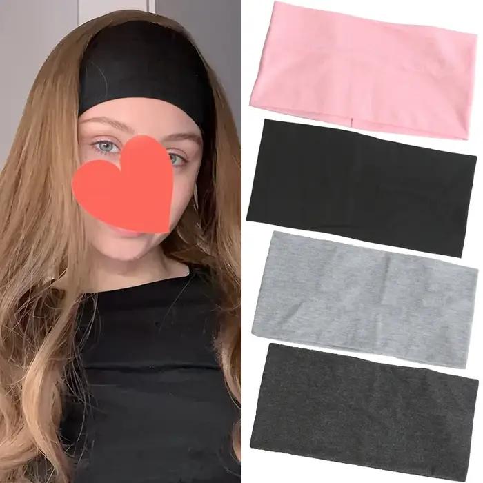 1PC large bandeau sport cyclisme lavage visage bandeaux doux Yoga tricoté bandeau pour femmes fille