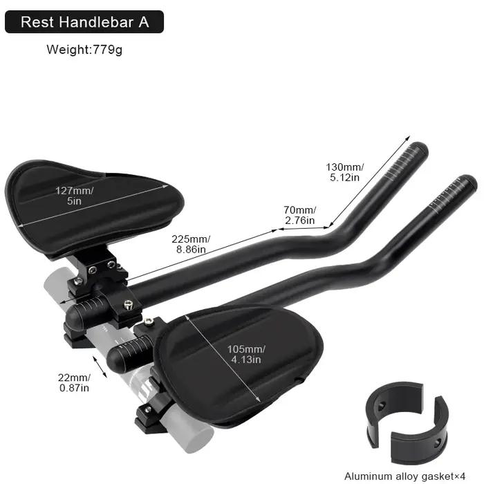 Extension de guidon TT repose-bras alliage d'aluminium barres aérodynamiques triathlon course vélo de route VTT performance confort endurance