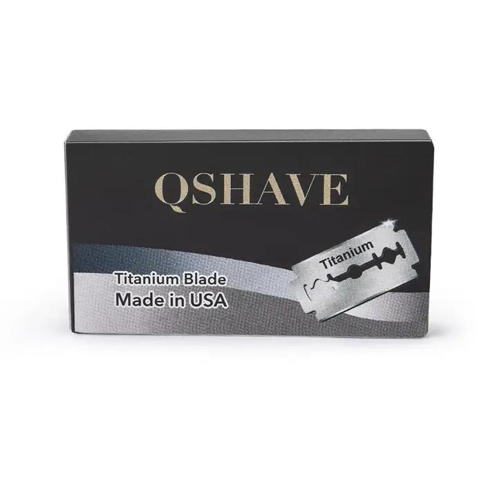 Qshave IT Lame de rasoir de sécurité Lame de rasoir droite en titane Lame de rasoir de sécurité clas