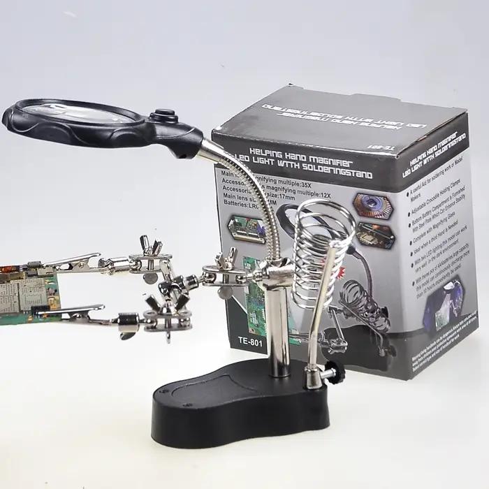 Support de Station de fer à souder avec loupe de soudage, pince à pince, aide à la troisième main, l