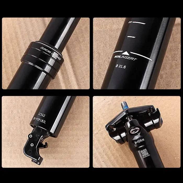 Tige de selle Tranz-X compte-gouttes routage de câbles interne largeur 30.9mm hauteur 150mm voyage montagne vélo installation facile entretien facile occasions spéciales