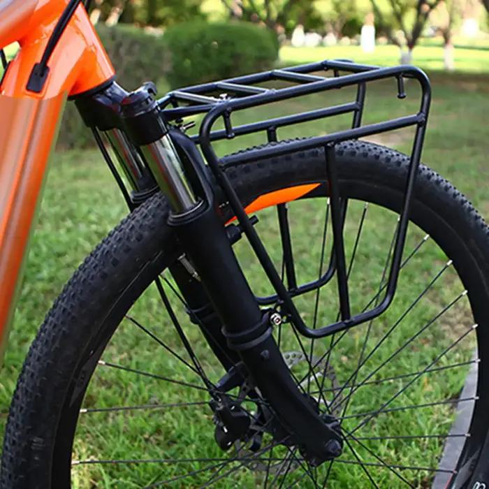 Porte-bagages avant robuste pour vélo de montagne et de route compatible avec différents systèmes de montage pour randonnées pêche fitness plein air famille et amis