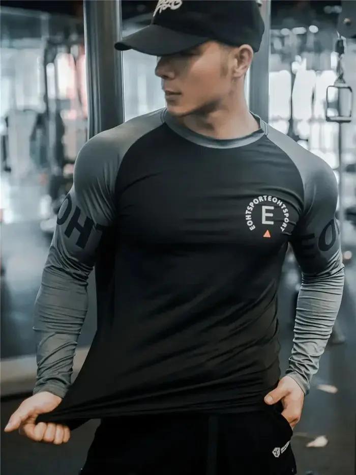 T-shirt de basket-ball pour hommes, chemise de Sport et de Fitness, à manches longues, séchage rapid