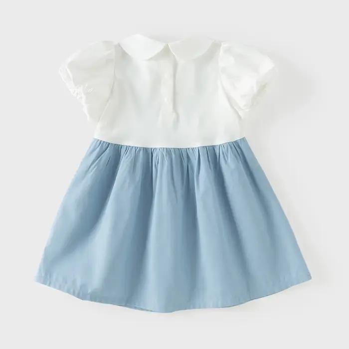 Robe d'été pour fille Dave Bella, faux deux pièces, manches courtes, style princesse, en coton, pour