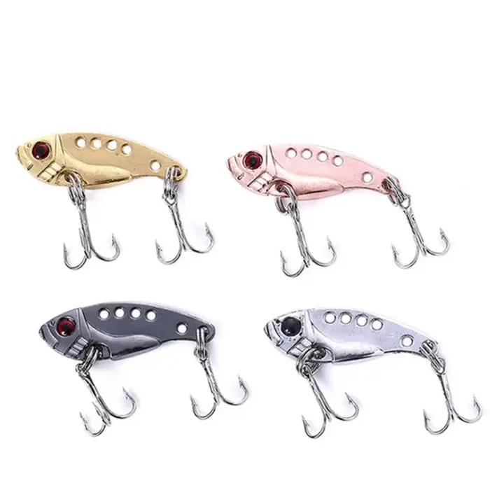 1 pièces 3.5 cm 3.5g cuillère en métal Wobbler leurre de pêche basse triple avec 3 crochets VIB plom
