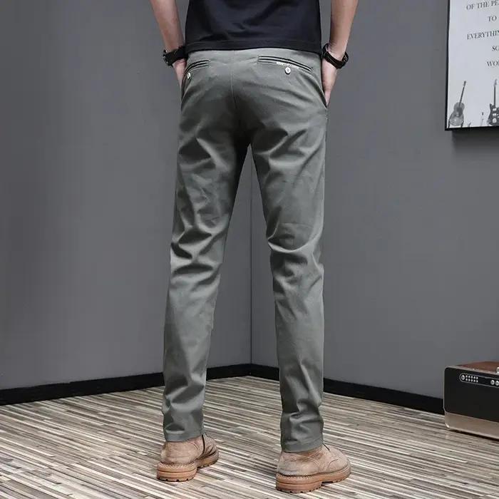 Pantalon décontracté pour homme, 2024 coton, mode coréenne, coupe slim, gris, noir, fjingent, printe