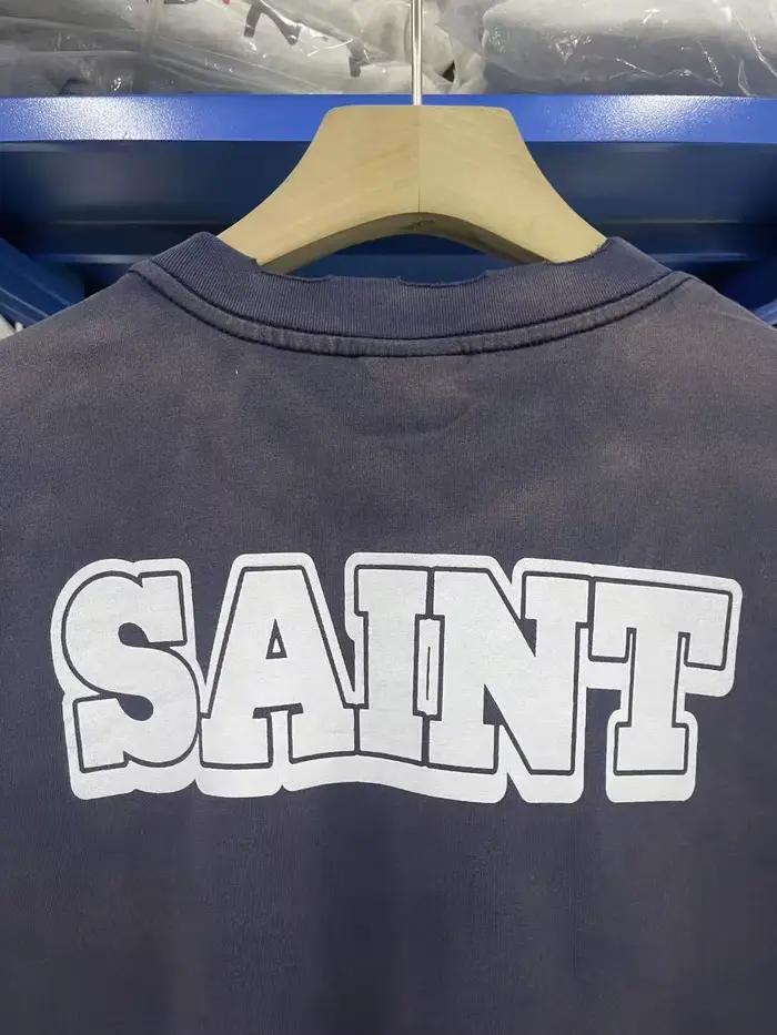 Vintage SAINT t-shirts tissu lourd haute qualité lettre impression femmes hommes t-shirts graphiques