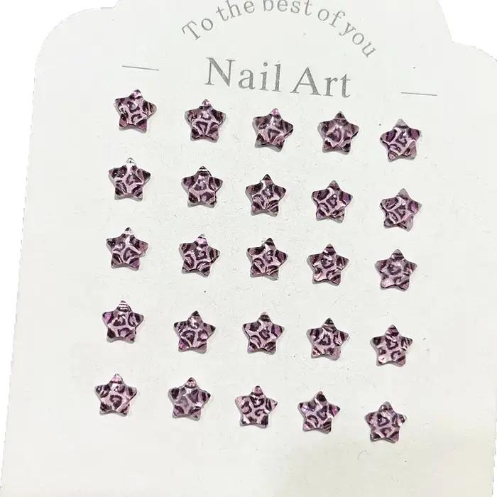 30/50/100 pièces imprimé léopard étoile glace résine transparente bricolage Nail Art décorations por
