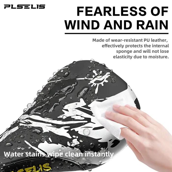 Selle de vélo de montagne en cuir PU et nylon pour randonnées et courses, absorption des chocs, confort et durabilité pour cyclistes passionnés