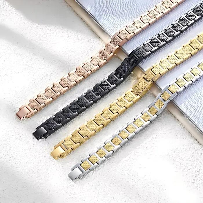 ARADOO – Bracelet en titane et acier pour hommes, chaîne à maillons à motif Crocodile, bijoux d'affa